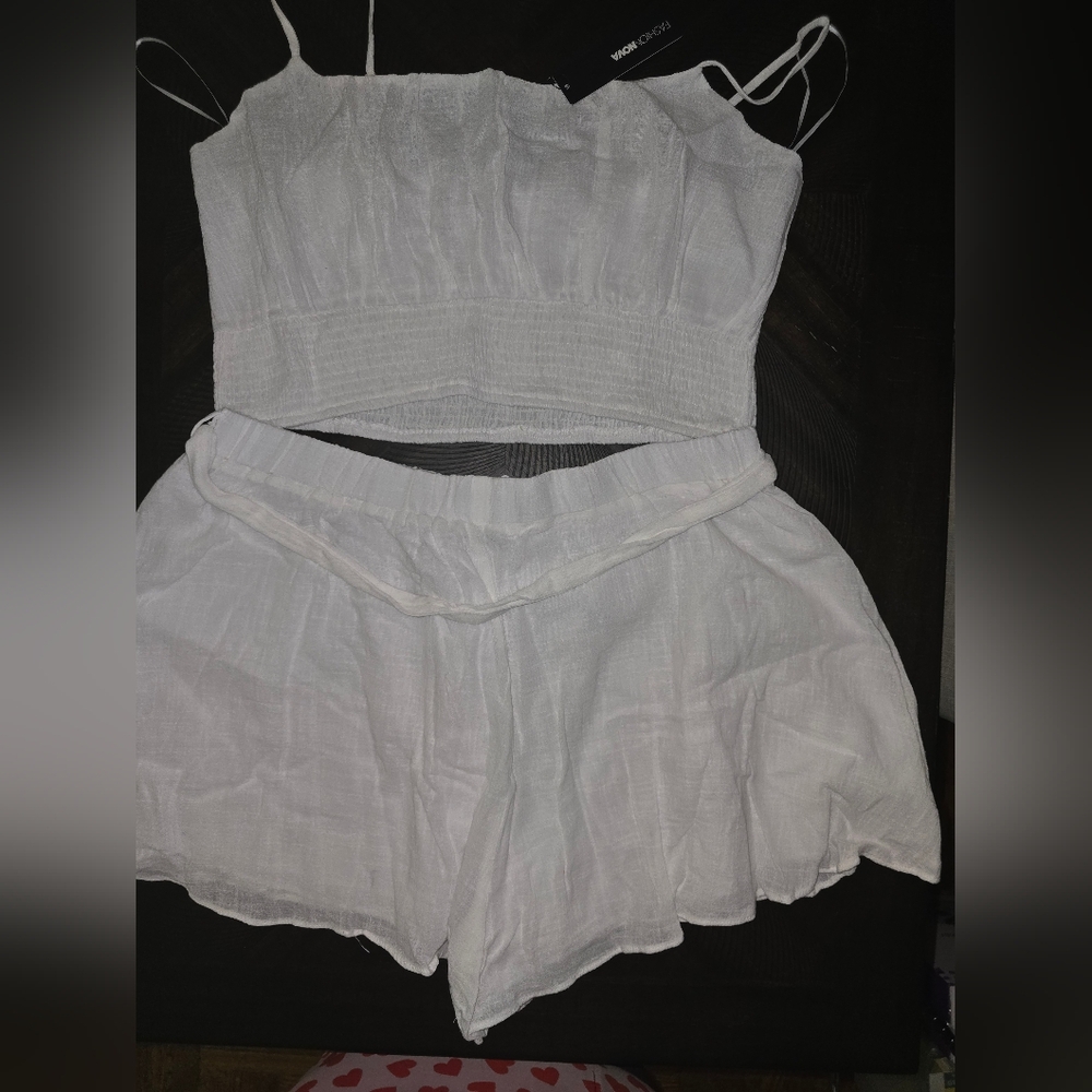 Beach Paradise Short Set - White